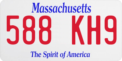 MA license plate 588KH9