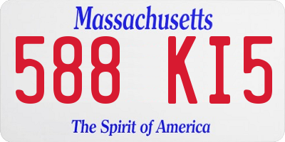 MA license plate 588KI5