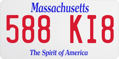 MA license plate 588KI8