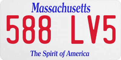 MA license plate 588LV5