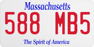 MA license plate 588MB5