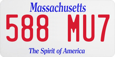 MA license plate 588MU7