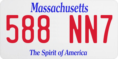 MA license plate 588NN7