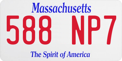 MA license plate 588NP7