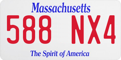 MA license plate 588NX4