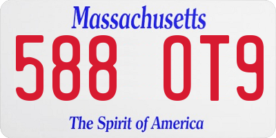 MA license plate 588OT9