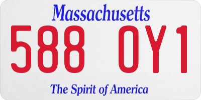 MA license plate 588OY1