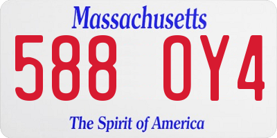 MA license plate 588OY4