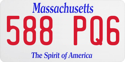 MA license plate 588PQ6