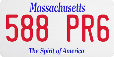 MA license plate 588PR6