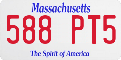 MA license plate 588PT5