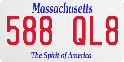 MA license plate 588QL8