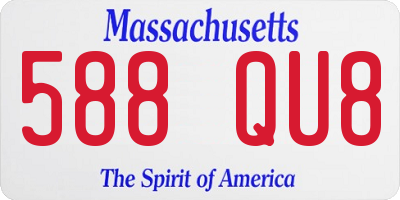 MA license plate 588QU8