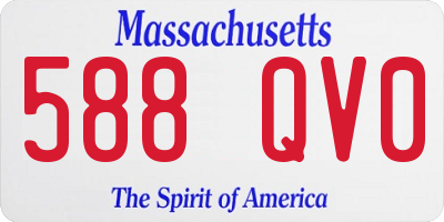 MA license plate 588QV0