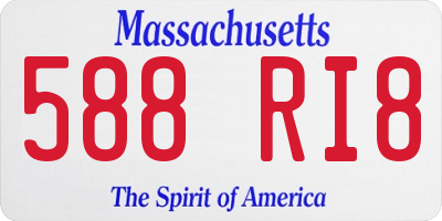 MA license plate 588RI8