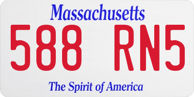 MA license plate 588RN5