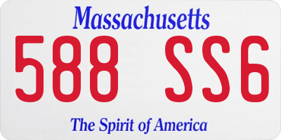 MA license plate 588SS6