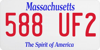MA license plate 588UF2