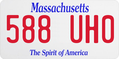 MA license plate 588UH0