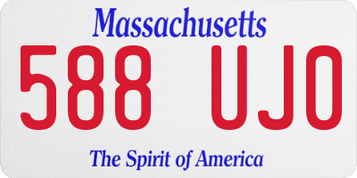 MA license plate 588UJ0