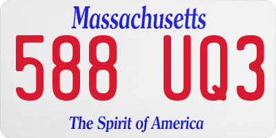 MA license plate 588UQ3