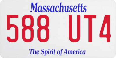 MA license plate 588UT4