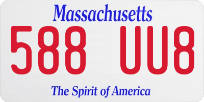 MA license plate 588UU8