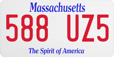 MA license plate 588UZ5
