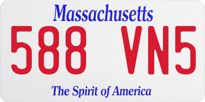 MA license plate 588VN5