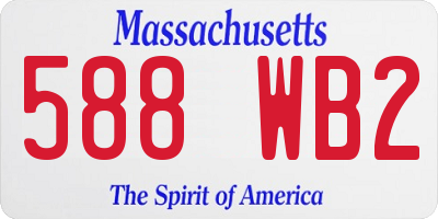 MA license plate 588WB2