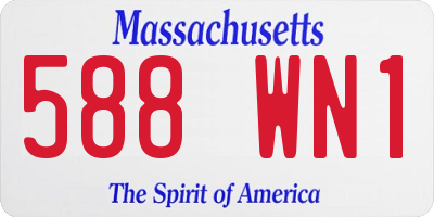 MA license plate 588WN1