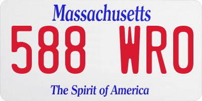 MA license plate 588WR0