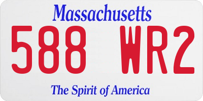 MA license plate 588WR2