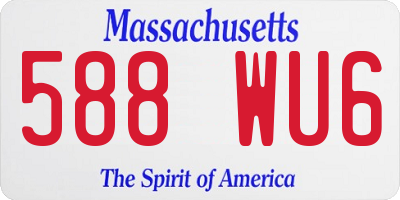 MA license plate 588WU6