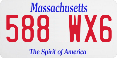 MA license plate 588WX6
