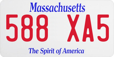 MA license plate 588XA5