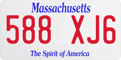 MA license plate 588XJ6