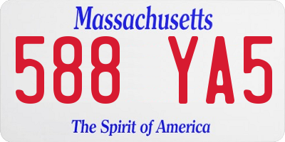 MA license plate 588YA5