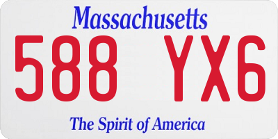 MA license plate 588YX6