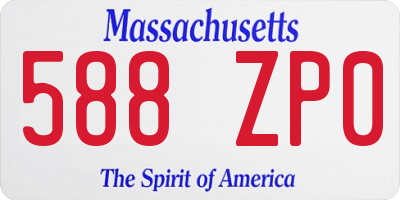 MA license plate 588ZP0