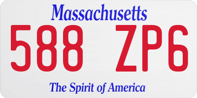 MA license plate 588ZP6