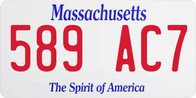 MA license plate 589AC7