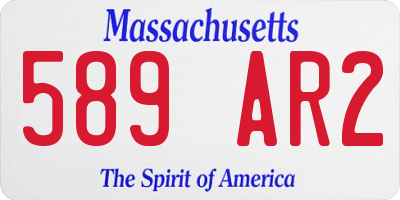 MA license plate 589AR2