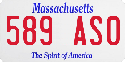 MA license plate 589AS0