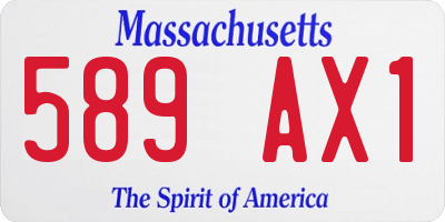 MA license plate 589AX1