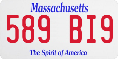 MA license plate 589BI9
