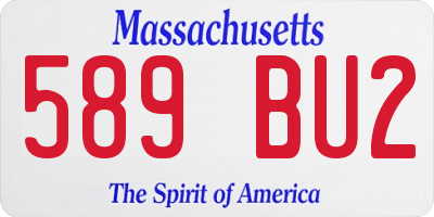 MA license plate 589BU2