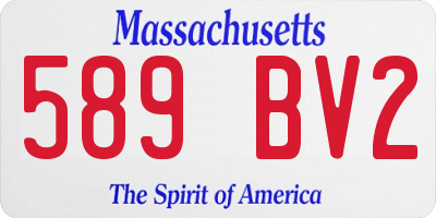 MA license plate 589BV2