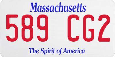 MA license plate 589CG2