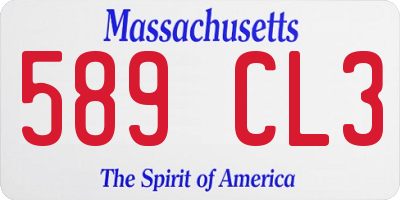 MA license plate 589CL3
